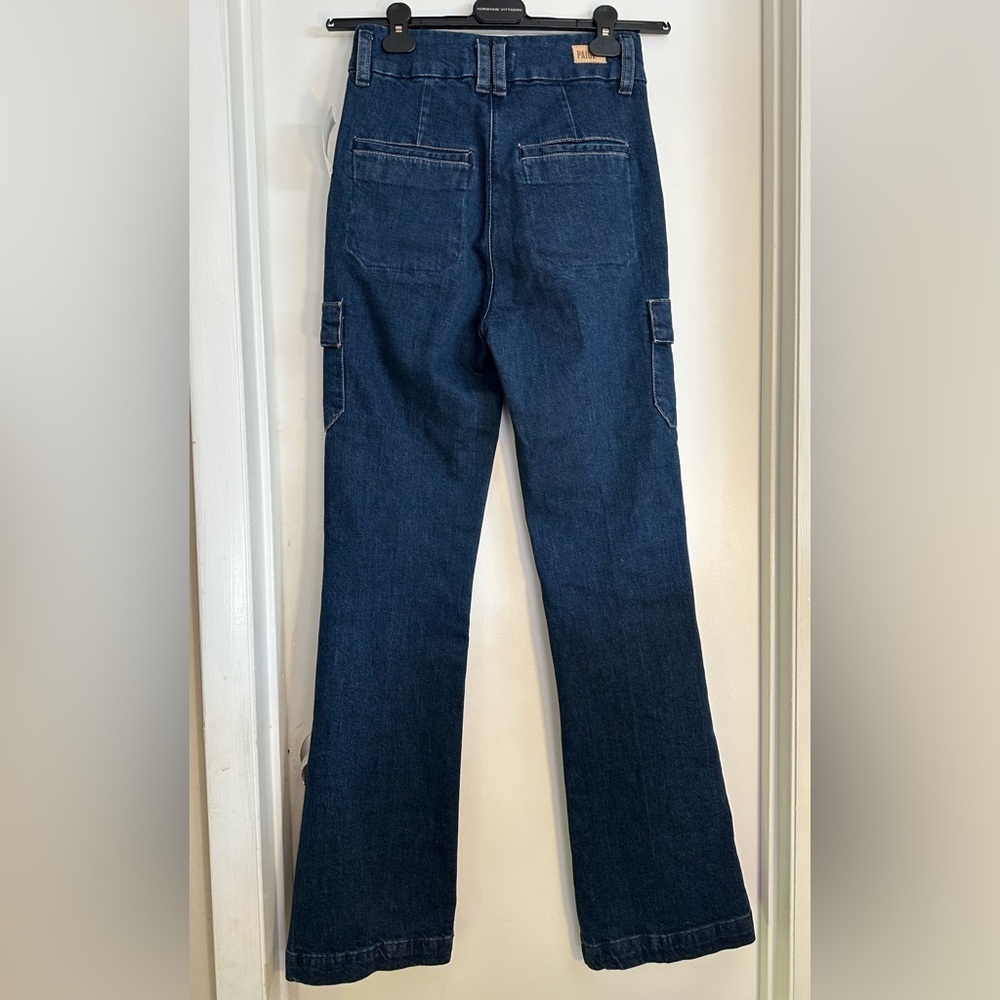 NWOT PAIGE Dion Cargo Trouser Flare Jeans 25 - Picture 3 of 12